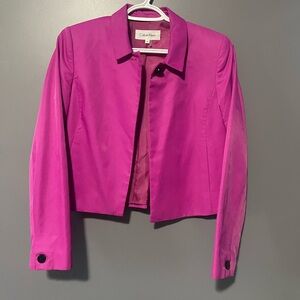 Calvin Klein cropped blazer size 4 hot pink